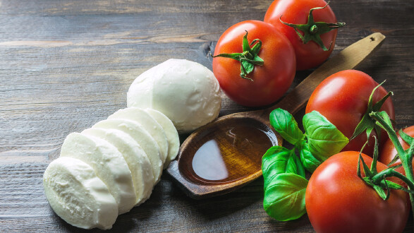 Mozarella und Tomaten